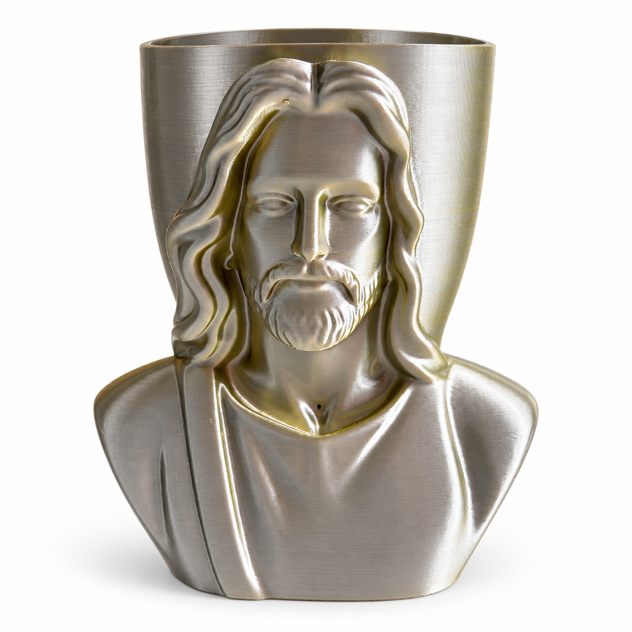Front view of the RYZO Jesus Christ bust planter on a white background.
